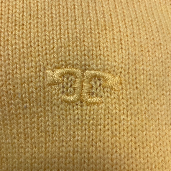 TORY BURCH YELLOW SEQUINED CASHMERE KNIT PULLOVER SWEATER - Picture 5 of 5